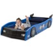 Delta Children Grand Prix Kids Plastic Toddler Bed, Twin, Blue
