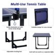Soozier 6' x 3' Foldable Ping Pong Table Set with 2 Table Halves for Party Use, Space-Saving Mid-Size Table Tennis for Small Living Spaces, Basement Games, Sports Gifts