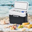 Costway 53 QT Portable Car Refrigerator Dual-Zone Car Cooler White