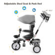 Costway 6-In-1 Kids Baby Stroller Tricycle Detachable Learning Toy Bike w/ Canopy Gray