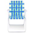Costway 6pcs Folding Beach Chair Camping Lawn Webbing Chair Lightweight 1 Position Blue