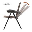 Gymax 4PCS Adjustable Folding Fabric Chair Powder Coated Steel Tube Frame Indoor Outdoor