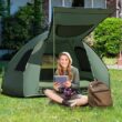 Patiojoy 1-Person Folding Camping Tent Cot Portable Pop-Up Tent w/Sleeping Bag & Air Mattress for Outdoor