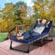 Slsy Folding Bed Cot: 3.3 Inch Mattress, Pillow, 4-Reclining Positions, Camping Guest Bed