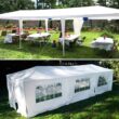 SUGIFT 10'x30' Outdoor Canopy Party Wedding Tent White Gazebo with 5 Side Walls