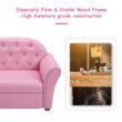Costway Kids Sofa Princess Armrest Chair Lounge Couch Children Toddler Gift Wood Frame + Sponge + PVC Pink