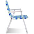 Costway 6pcs Folding Beach Chair Camping Lawn Webbing Chair Lightweight 1 Position Blue
