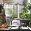 PIZZELLO Pellet Pizza Oven 12" Outdoor Wood Fired Pizza Ovens with Pizza Stone, Pizza Peel, Fold-up Legs, Cover, Thermometer, Chimney - Black