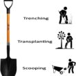 Ashman Heavy Duty Round Point Digging Shovel - 41 inches Long – Orange Metal Shovel (1 Pack).