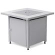 Endless Summer Outdoor Fire Pit Table with Faux Marble Finish, White Glass