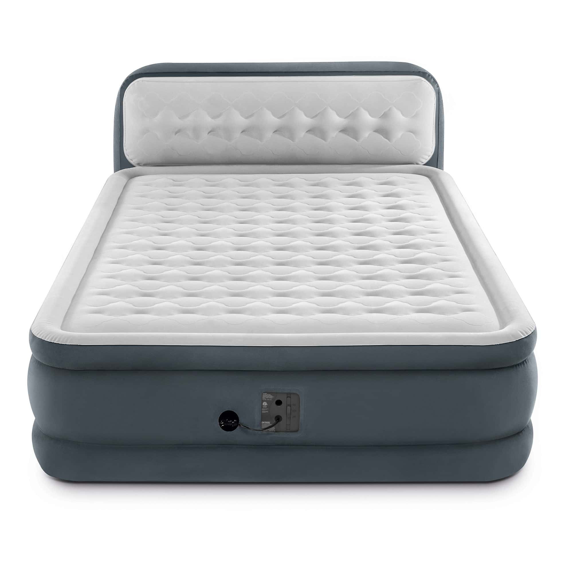 Intex Ultra Plush Dura Beam Deluxe Airbed with Built In Pump & Headboard, Queen Intex Ultra Plush Dura Beam Deluxe Airbed with Built In Pump & Headboard, Queen