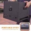 PIZZELLO Pizza Oven Outdoor Wood Fired 2-Layer Detachable Outside Ovens With Pizza Stone, Pizza Peel, Cover , Cooking Grill Grate - Black