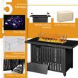 Homall Patio 43 Inch Propane Gas Fire Table 50000 BTU Outdoor Wicker Fire Tables with Glass Beads and PVC Waterproof Cover
