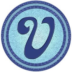 Slick Woody's 5' Monogram Tilted Letter V Vinyl Underwater Pool Tattoo in Blue