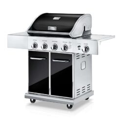 Heavy-Duty 5-Burner Propane Gas Grill - Stainless Steel Grill, 4 Main Burner with 1 side burner, 52,000 BTU Grilling Capacity - NutriChef NCGRIL2