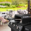 PIZZELLO Pizza Oven Outdoor Wood Fired 2-Layer Detachable Outside Ovens With Pizza Stone, Pizza Peel, Cover , Cooking Grill Grate - Black