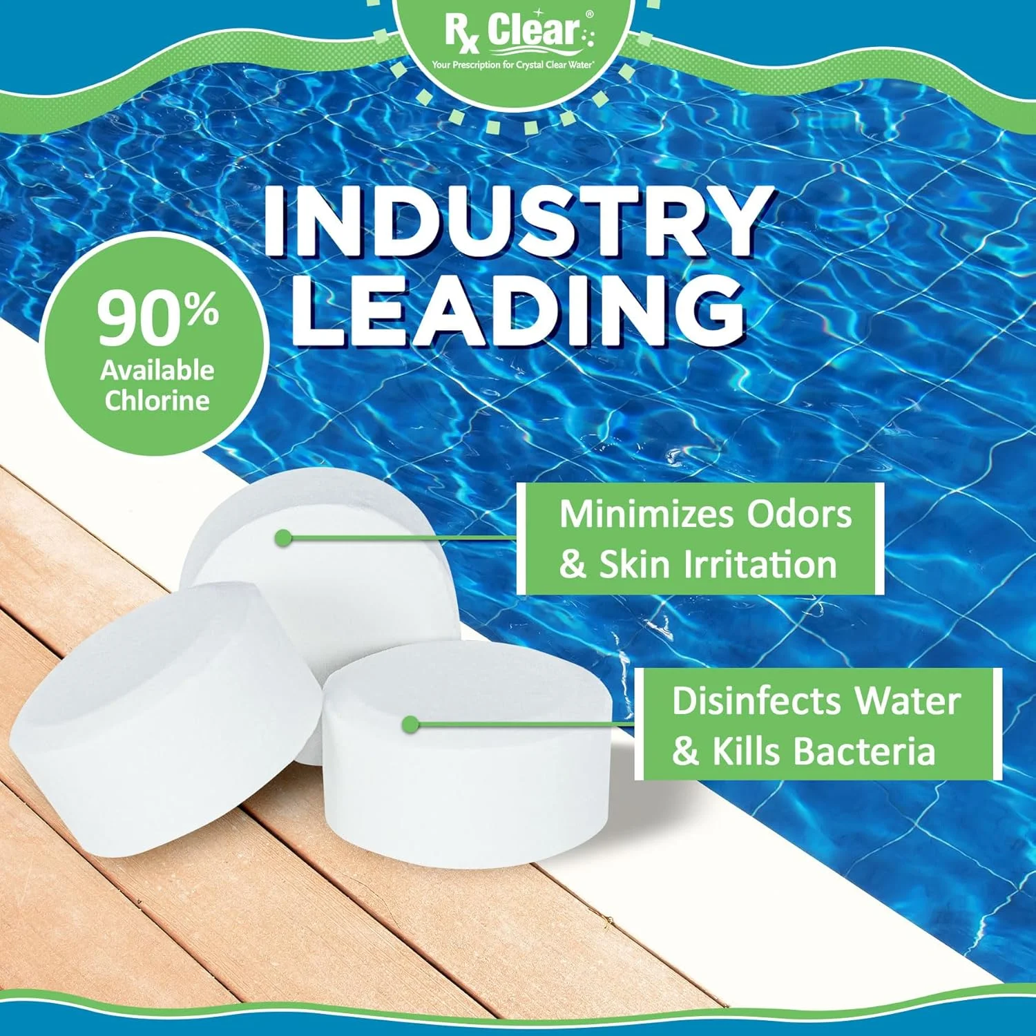 Rx Clear 1" Stabilized Chlorine Tablets Swimming Pool Chemical | 50 lb Bucket Rx Clear 1" Stabilized Chlorine Tablets Swimming Pool Chemical | 50 lb Bucket - Image 5