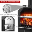 Outdoor Pizza Oven, Wood Fired Pizza Oven for Outside, Patio Pizza Maker with Pizza Stone, Pizza Peel, Grill Rack, and Waterproof Cover for Backyard Camping