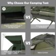 Patiojoy 1-Person Folding Camping Tent Cot Portable Pop-Up Tent w/Sleeping Bag & Air Mattress for Outdoor