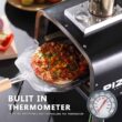 PIZZELLO Outdoor Pizza Oven 12" Propane & Wood Fired Dual Fuel with Gas Burner, Wood Tray, Pizza Stone, Pizza Peel, Carry Bag, Thermometer - Black