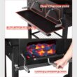 MF Studio 34'' Charcoal Grill Extra Large Portable BBQ Grill, Black