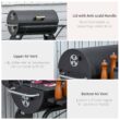 Outsunny 30" Portable Charcoal BBQ Grill Carbon Steel Outdoor Barbecue with Adjustable Charcoal Rack, Storage Shelf, Wheel, for Garden Camping Picnic