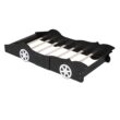HSUNNS Twin Size Kids Race Car-Shaped Platform Bed with Wheels, Wooden Black HSUNNS Twin Size Kids Race Car-Shaped Platform Bed with Wheels, Wooden Black
