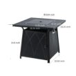 MF Studio 28'' 50000 BTU Propane Gas Fire Pit Table with Lid and Blue Fire Glass Black