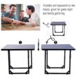 Soozier 6' x 3' Foldable Ping Pong Table Set with 2 Table Halves for Party Use, Space-Saving Mid-Size Table Tennis for Small Living Spaces, Basement Games, Sports Gifts