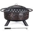 Yaheetech 36" Round Wood Bronze Finish Iron Fire Pit