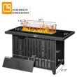 Homall Patio 43 Inch Propane Gas Fire Table 50000 BTU Outdoor Wicker Fire Tables with Glass Beads and PVC Waterproof Cover
