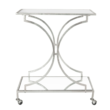 Safavieh Chrome Metal Base with Mirror Top Rolling Kitchen Cart (19.1-in x 26-in x 31.1-in)
