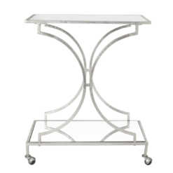 Safavieh Chrome Metal Base with Mirror Top Rolling Kitchen Cart (19.1-in x 26-in x 31.1-in)