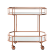 Safavieh Red Metal Base with Mirror Top Rolling Kitchen Cart (29.6-in x 16.5-in x 29.8-in)
