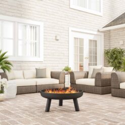 Janke 13.5'' H x 27.55'' W Steel Wood Burning Outdoor Fire Pit