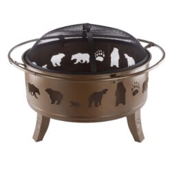 Janson 25'' H x 32'' W Steel Wood Burning Outdoor Fire Pit with Lid