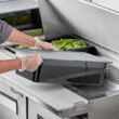 Vigor Full Size 6" Deep Black Food Pan with Secure Sealing Cover - 3/Pack