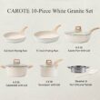 CAROTE Pots and Pans Set Nonstick, White Granite Induction Kitchen Cookware Sets, 10 Pcs Non Stick Cooking Set w/Frying Pans & Saucepans CAROTE Pots and Pans Set Nonstick, White Granite Induction Kitchen Cookware Sets, 10 Pcs Non Stick Cooking Set w/Frying Pans & Saucepans