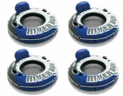 Intex River Run Inflatable Floating Tube Water Raft for Lake River Pool (4 Pack)