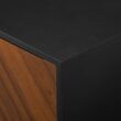 Walker Edison Furniture Company Hampton 58 in. Acorn Bookmatch and Solid Black Buffet Stand Walker Edison Furniture Company Hampton 58 in. Acorn Bookmatch and Solid Black Buffet Stand