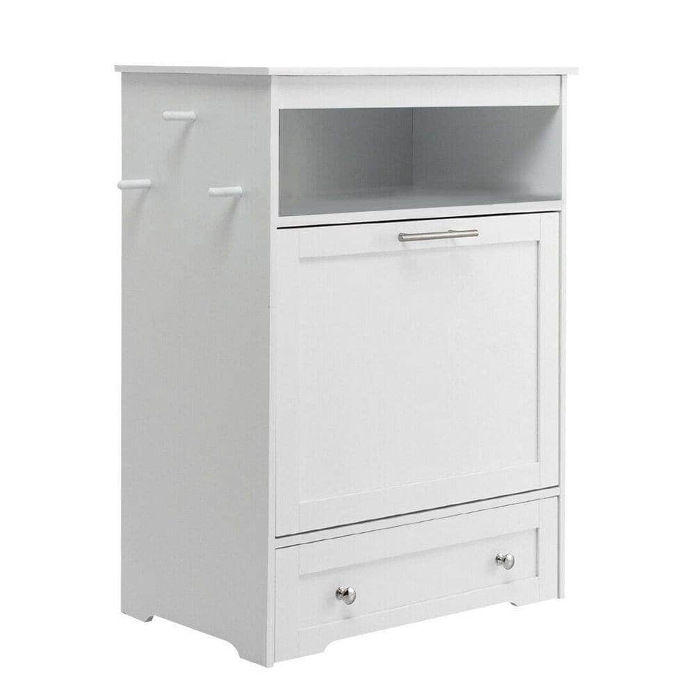 ANGELES HOME 8CK-10010PVWH 2-Cup Wood Pet Feeder Station with Stainless Steel Bowl in White ANGELES HOME 8CK-10010PVWH 2-Cup Wood Pet Feeder Station with Stainless Steel Bowl in White