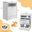 ANGELES HOME 8CK-10010PVWH 2-Cup Wood Pet Feeder Station with Stainless Steel Bowl in White ANGELES HOME 8CK-10010PVWH 2-Cup Wood Pet Feeder Station with Stainless Steel Bowl in White