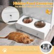 ANGELES HOME 8CK-10010PVWH 2-Cup Wood Pet Feeder Station with Stainless Steel Bowl in White ANGELES HOME 8CK-10010PVWH 2-Cup Wood Pet Feeder Station with Stainless Steel Bowl in White
