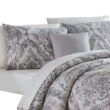 Benjara Lance 8- Piece White and Gray Damask Print Microfiber Queen Bed Comforter Set Benjara Lance 8- Piece White and Gray Damask Print Microfiber Queen Bed Comforter Set