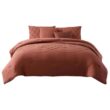 Benjara Alice 5-Piece Red Stitched Microfiber Queen Comforter Set
