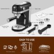 cadeninc 2-Cup Espresso 19-Bar Stainless Steel Machine