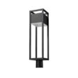 Filament Design Barwick 1-Light 27 inch Black Aluminum Hardwired Outdoor Post Light with Round Standard Fitter with Integrated LED