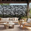 FENCY HD-A-GE04013 76 in. H x 47.2 in. W Galvanized Metal Outdoor Privacy Screens Garden Fence Spoondrift Pattern in Black