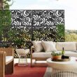 FENCY HD-A-GE04013 76 in. H x 47.2 in. W Galvanized Metal Outdoor Privacy Screens Garden Fence Spoondrift Pattern in Black