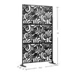 FENCY HD-A-GE04013 76 in. H x 47.2 in. W Galvanized Metal Outdoor Privacy Screens Garden Fence Spoondrift Pattern in Black